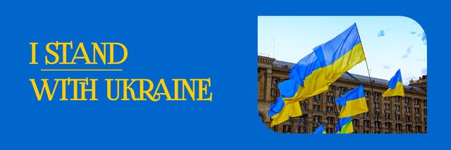 Showing Support To Ukraine With State Flags Twitter Šablona návrhu