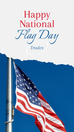 Platilla de diseño USA Flag Day Celebration Announcement with National Flag Instagram Video Story