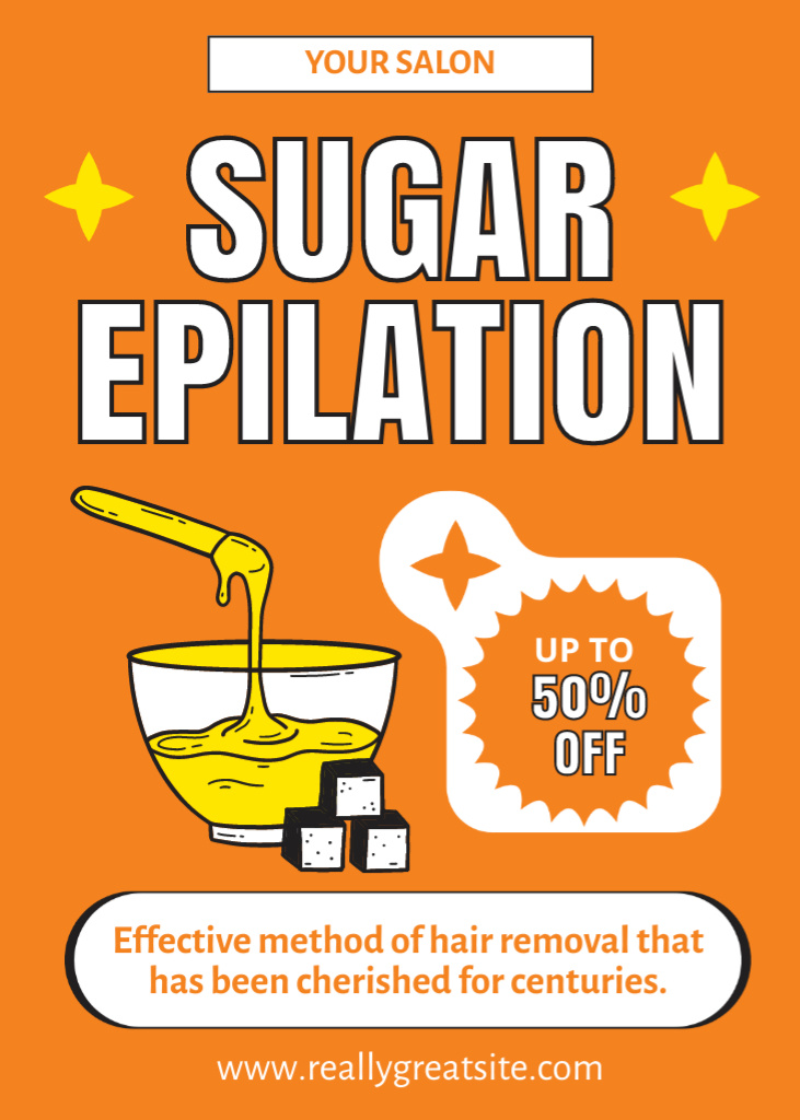 Discount on Sugaring on Orange Flayer – шаблон для дизайна