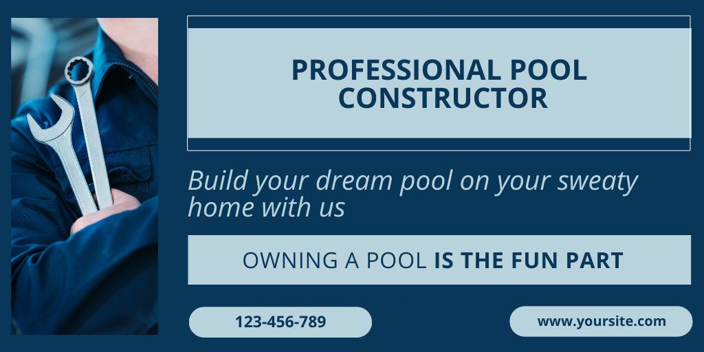 Luxurious Swimming Pool Construction Service Offer Twitter Πρότυπο σχεδίασης