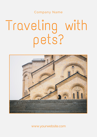 Basilica Facade and Traveling with Pet Flyer A6 Šablona návrhu