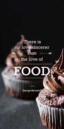 Delicious chocolate Cupcakes with quote Graphic Design Template