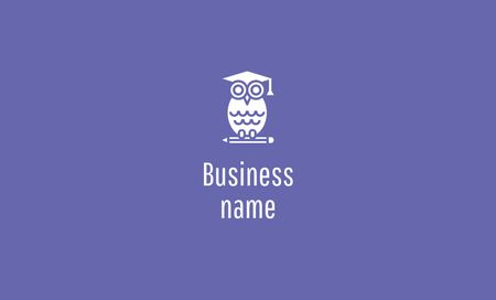 Image of Owl in Academic Cap Business Card 91x55mm Design Template
