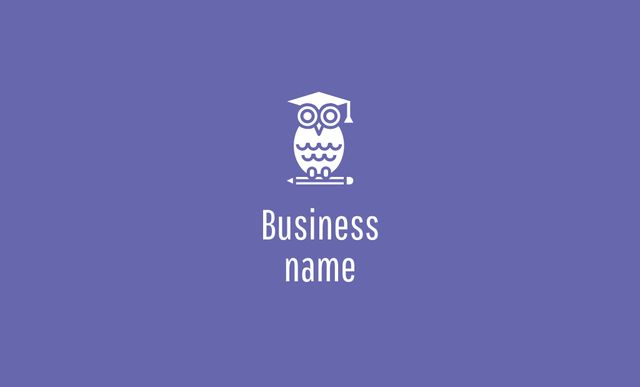 Image of Owl in Academic Cap Business Card 91x55mm tervezősablon