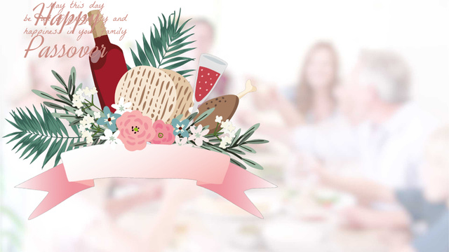 Plantilla de diseño de Happy Passover festive dinner Full HD video 