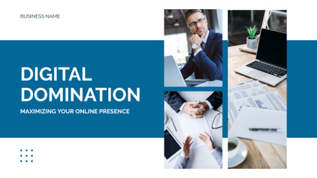Ontwerpsjabloon van Presentation Wide van Aanbieding voor het optimaliseren van digitale oplossingen voor bedrijven