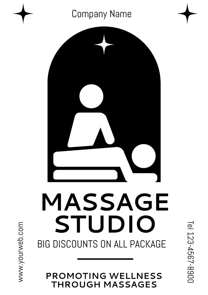 Body Massage Services Discount Poster Πρότυπο σχεδίασης