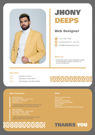 Working Experience in Creative Digital Marketing Agency Resume Design Template