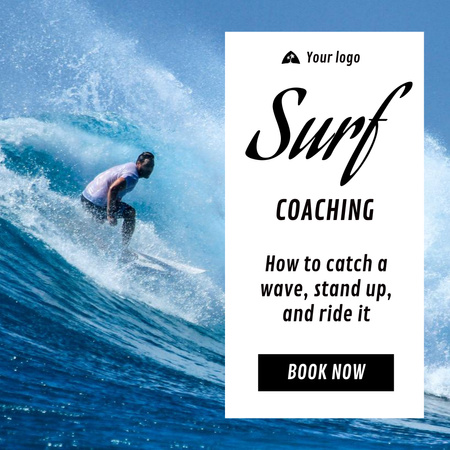 Surfing School Ad Instagram Design Template