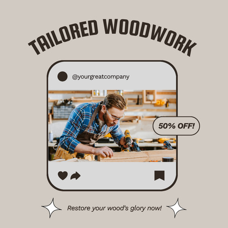 Precision Woodworking Service At Reduced Price Animated Post Design Template