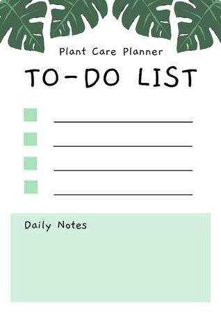 bitki bakımı botanik kontrol listesi Schedule Planner Tasarım Şablonu