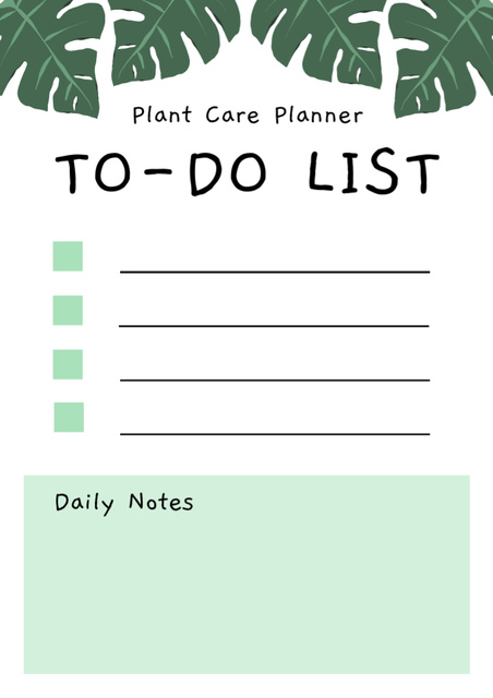 Modèle de visuel Plant Care Botanical Checklist - Schedule Planner