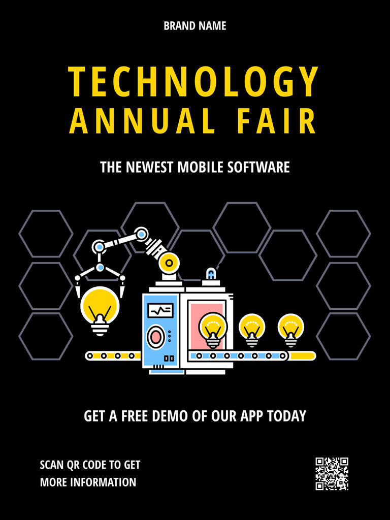 Technology Annual Fair Announcement Poster US Design Template