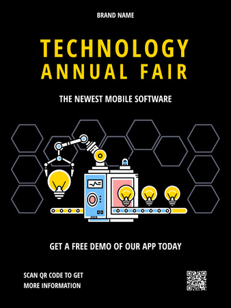 Anúncio da Feira Anual de Tecnologia Poster US Modelo de Design