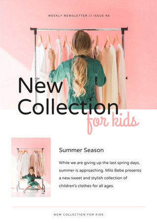 Kids Fashion collection review Newsletter Design Template