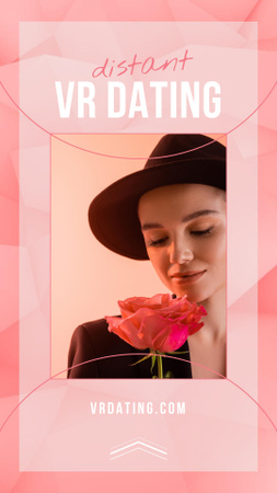 Romantic Girl with Flower Instagram Video Story Modelo de Design
