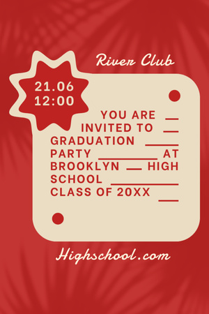 Graduation Party Announcement Invitation 6x9in – шаблон для дизайну
