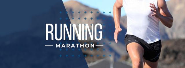 Ontwerpsjabloon van Facebook cover van Running Marathon Ad with Runner