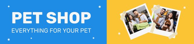 Ontwerpsjabloon van Ebay Store Billboard van Pet Shop Promotion With Collage