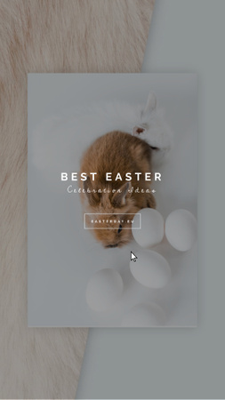 Easter Greeting Cute Bunnies with Eggs Instagram Video Story tervezősablon