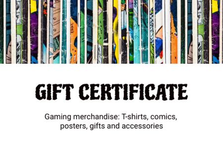 Template di design Gaming Merch Sale Offer Gift Certificate