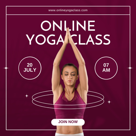 Online Yoga Class Ad Instagramデザインテンプレート