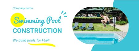 Offer of Services for the Construction of Swimming Pools Facebook cover Design Template