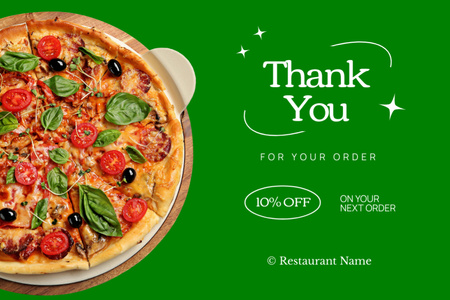 Italian Pizza Discount Offer on Green Postcard 4x6in Modelo de Design