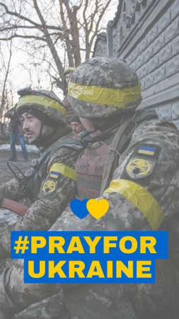 Hashtag Pray for Ukraine Instagram Story Design Template