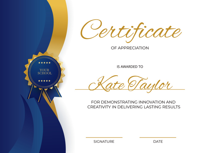 Award for Achievement And Demonstration Creativity Certificate Tasarım Şablonu