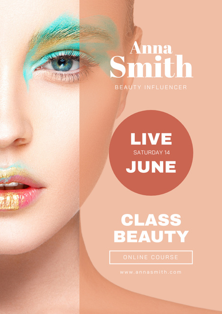 Health And Beauty Online Class Ad Poster A3 Modelo de Design
