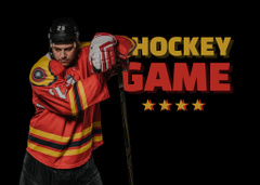 Player on Black Hockey Game Announcement