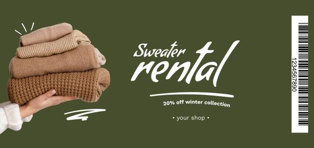 Rental Clothes Offer on Olive Green Coupon Din Largeデザインテンプレート