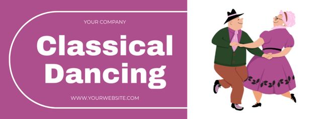 Plantilla de diseño de Ad of Classical Dancing Courses Facebook cover 