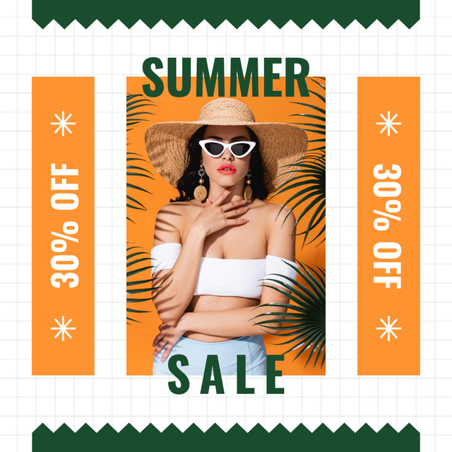 Summer Discount on Beach Women's Clothes Instagram Design Template