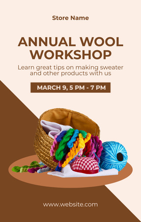 Annual Wool Workshop With Skeins Of Yarn Invitation 4.6x7.2in tervezősablon