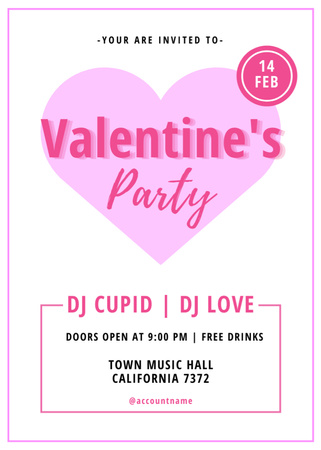 Valentine's Day Night Party Announcement Invitation Design Template