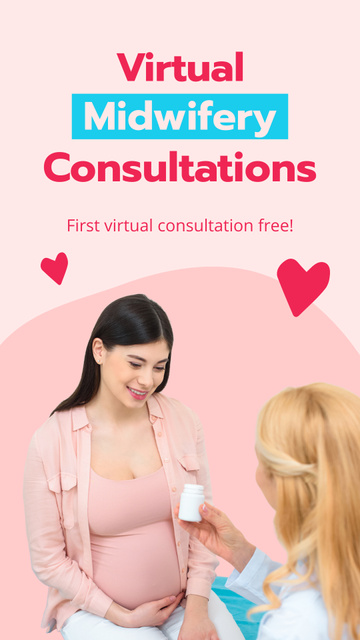 Modèle de visuel Online Midwifery Consultation Offer - Instagram Story