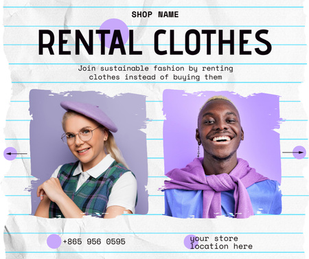 Rental fashion clothes for all Facebook Design Template