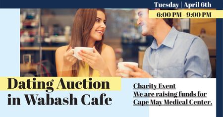 Dating Charity Auction Annoucement Facebook AD Design Template