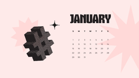 Illustration of Abstract Figures Calendar Design Template