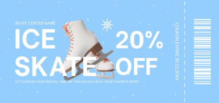 Ice Skates Discount on Blue Coupon Din Large Design Template