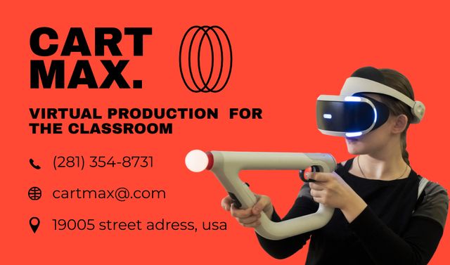 Virtual Reality Goods for Study Business card Design Template