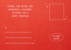 New Year Greetings with Baubles In Red and Snowflake