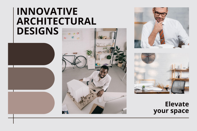 Plantilla de diseño de Architectural Interior Designs Inspiration With Slogan Mood Board 