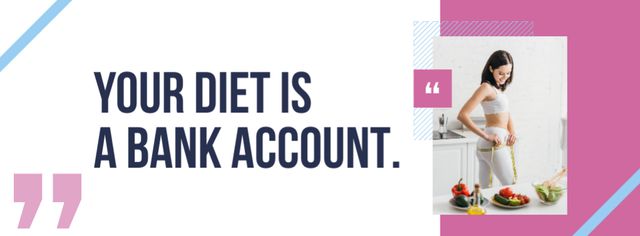 Ontwerpsjabloon van Facebook cover van Weight Loss Program Ad with Woman Measuring Her Parameters