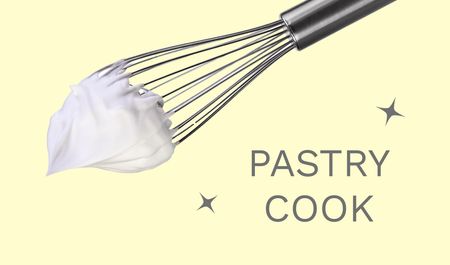 Pastry Cook Services Offer with Whisk Business card Šablona návrhu