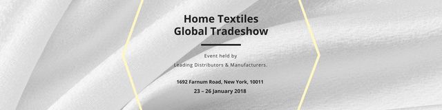 Home Textiles Global Tradeshow on White Texture Twitter Design Template