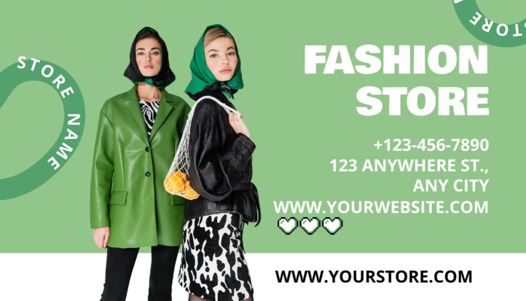 Thank You Message from Fashion Store Business Card USデザインテンプレート