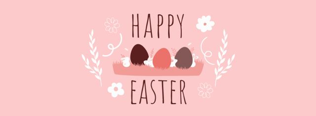Modèle de visuel Happy Easter Greetings on Pink - Facebook cover